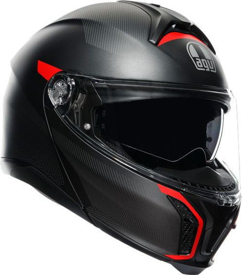 Casca Moto Flip-Up E2206 Multi Mplk Frequency Matt Gunmetal/Red