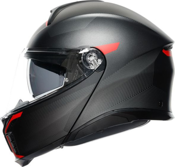 Casca Moto Flip-Up E2206 Multi Mplk Frequency Matt Gunmetal/Red