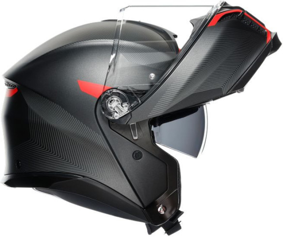 Casca Moto Flip-Up E2206 Multi Mplk Frequency Matt Gunmetal/Red
