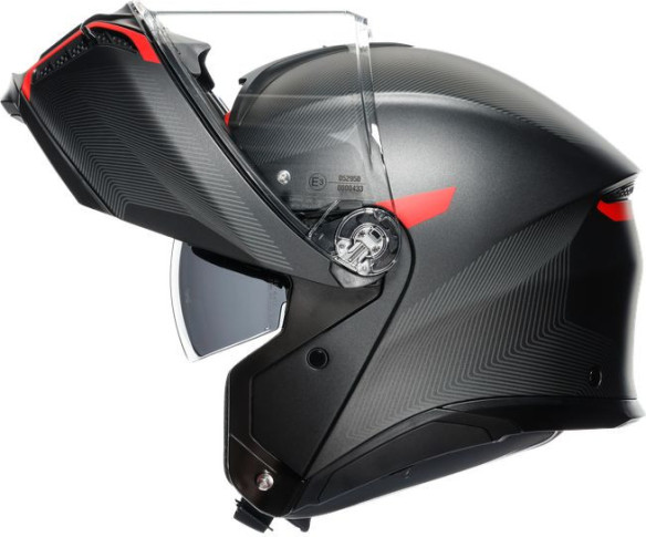Casca Moto Flip-Up E2206 Multi Mplk Frequency Matt Gunmetal/Red
