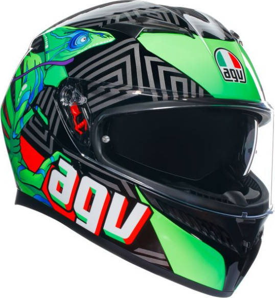 Casca Moto Full-Face K3 E2206 Mplk Kamaleon Black/Red/Green