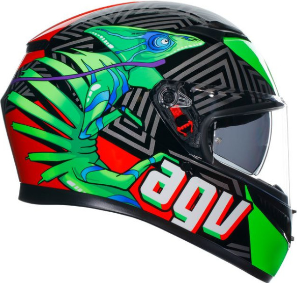 Casca Moto Full-Face K3 E2206 Mplk Kamaleon Black/Red/Green