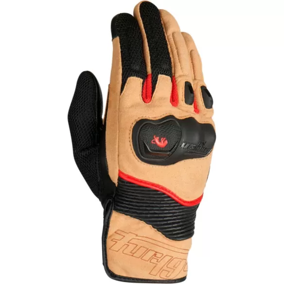 Manusi Moto Piele Dust D3O Black/Beige/Red