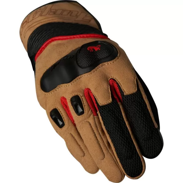 Manusi Moto Piele Dust D3O Black/Beige/Red