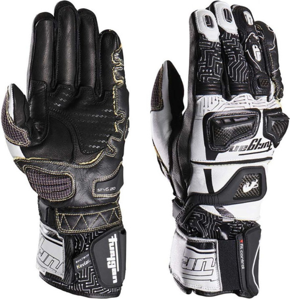 Manusi Moto Piele Piele Styg20 X Kevlar White/Black