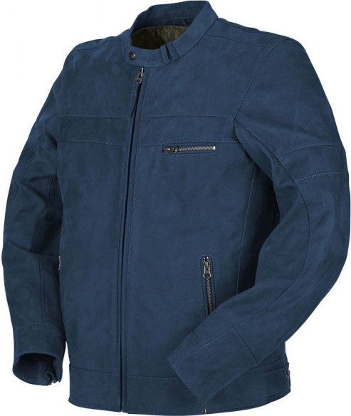 Geaca Moto Piele Glenn Blue