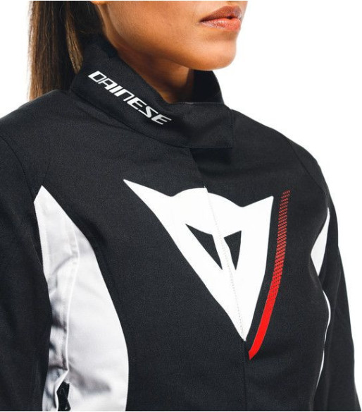 Geaca Moto Textila Dama Veloce D-Dry Black/White/Lava-Red 23