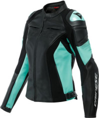 Geaca Moto Piele Dama Racing 4 Black/Acqua-Green 23