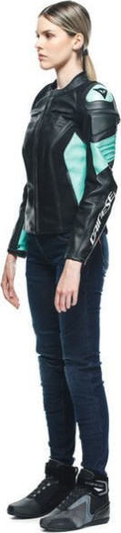 Geaca Moto Piele Dama Racing 4 Black/Acqua-Green 23