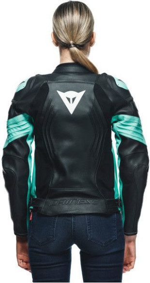 Geaca Moto Piele Dama Racing 4 Black/Acqua-Green 23