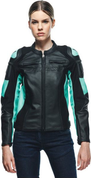 Geaca Moto Piele Dama Racing 4 Black/Acqua-Green 23