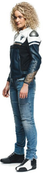 Geaca Moto Piele Dama Rapida Black-Matt/Black-Matt/White 23