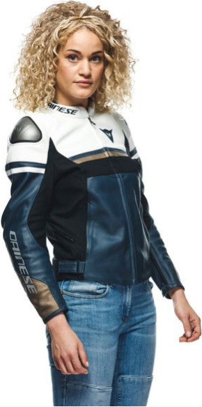 Geaca Moto Piele Dama Rapida Black-Matt/Black-Matt/White 23