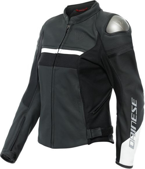Geaca Moto Piele Dama Rapida Black-Iris/White/Tibetan-Platinum 23