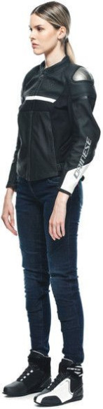Geaca Moto Piele Dama Rapida Black-Iris/White/Tibetan-Platinum 23