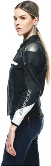 Geaca Moto Piele Dama Rapida Black-Iris/White/Tibetan-Platinum 23