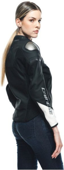 Geaca Moto Piele Dama Rapida Black-Iris/White/Tibetan-Platinum 23
