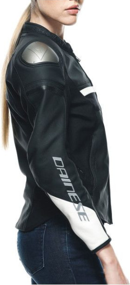 Geaca Moto Piele Dama Rapida Black-Iris/White/Tibetan-Platinum 23