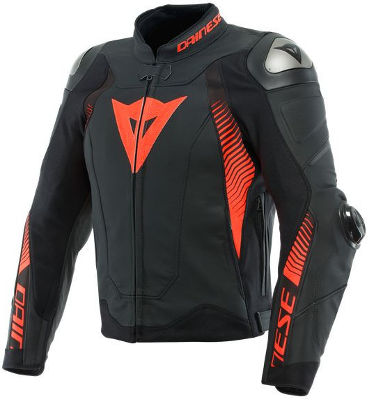 Geaca Moto Piele Super Speed 4 Black-Matt/Fluo-Red 23