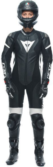 Combinezon Moto Piele Dama Grobnik Perforated 1 PC Black/Black/White 23