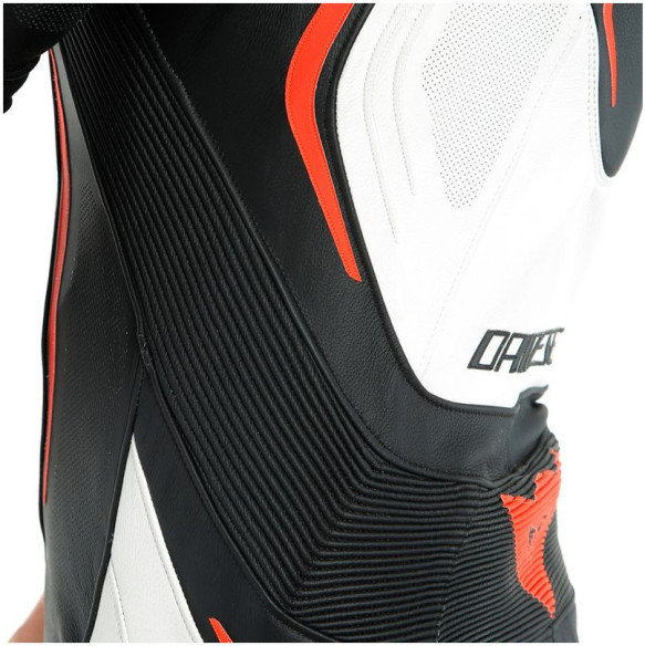 Combinezon Moto Piele Misano 2 D-Air Perforated 1Pc Black/White/Fluo-Red 23