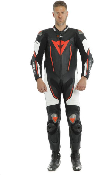 Combinezon Moto Piele Misano 2 D-Air Perforated 1Pc Black/White/Fluo-Red 23