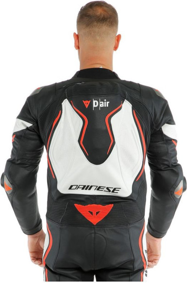 Combinezon Moto Piele Misano 2 D-Air Perforated 1Pc Black/White/Fluo-Red 23