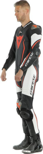 Combinezon Moto Piele Misano 2 D-Air Perforated 1Pc Black/White/Fluo-Red 23