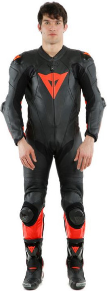 Combinezon Moto Piele Laguna Seca 5 1Pc Perforated Black/Fluo-Red 23