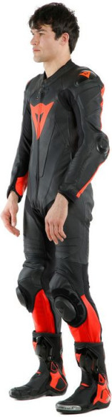 Combinezon Moto Piele Laguna Seca 5 1Pc Perforated Black/Fluo-Red 23