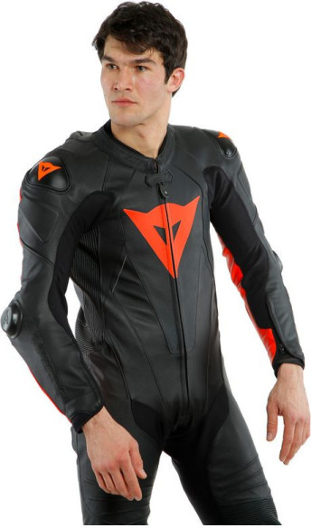 Combinezon Moto Piele Laguna Seca 5 1Pc Perforated Black/Fluo-Red 23