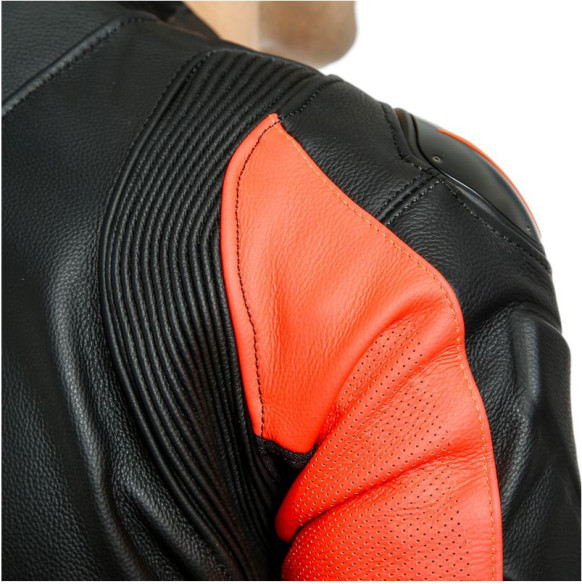 Combinezon Moto Piele Laguna Seca 5 1Pc Perforated Black/Fluo-Red 23