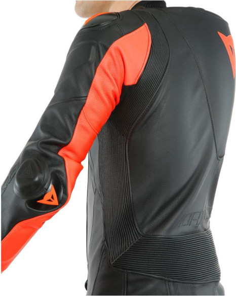 Combinezon Moto Piele Laguna Seca 5 1Pc Perforated Black/Fluo-Red 23