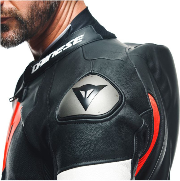 Combinezon Moto Piele Tosa 1 Pcs Perf Black/Fluo-Red/White 23