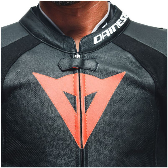 Combinezon Moto Piele Tosa 1 Pcs Perf Black/Fluo-Red/White 23