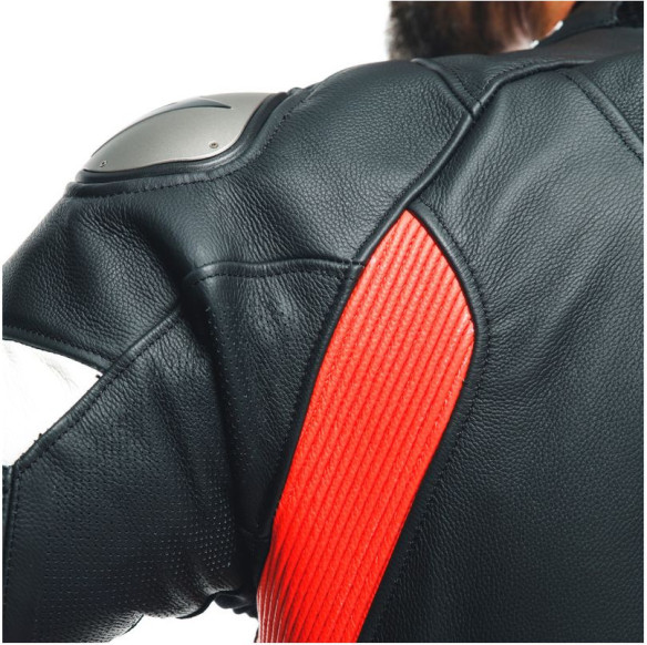 Combinezon Moto Piele Tosa 1 Pcs Perf Black/Fluo-Red/White 23