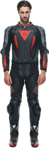 Combinezon Moto Piele Laguna Seca 5 2Pcs Black/Anthracite/Fluo-Red 23