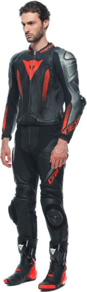 Combinezon Moto Piele Laguna Seca 5 2Pcs Black/Anthracite/Fluo-Red 23