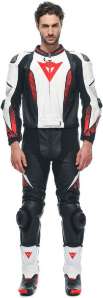 Combinezon Moto Piele Laguna Seca 5 2Pcs Black/White/Lava-Red 23