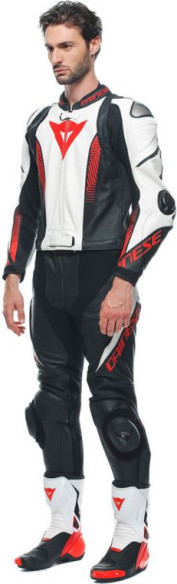 Combinezon Moto Piele Laguna Seca 5 2Pcs Black/White/Lava-Red 23