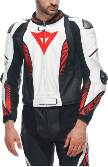 Combinezon Moto Piele Laguna Seca 5 2Pcs Black/White/Lava-Red 23