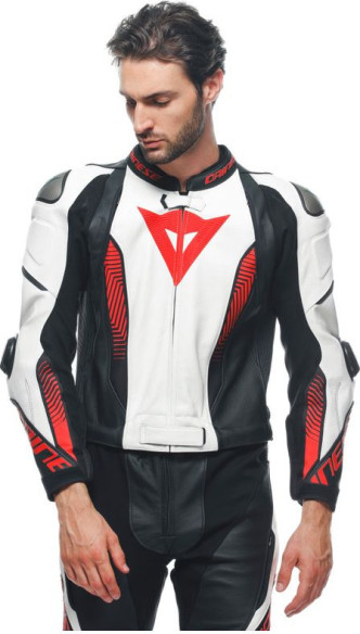 Combinezon Moto Piele Laguna Seca 5 2Pcs Black/White/Lava-Red 23