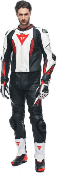 Combinezon Moto Piele Laguna Seca 5 2Pcs Black/White/Lava-Red 23