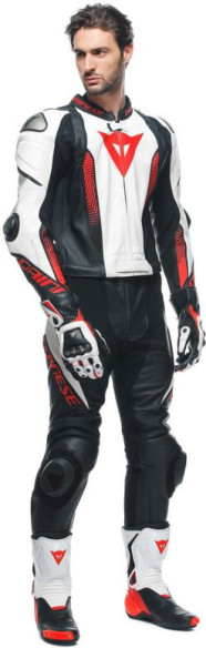 Combinezon Moto Piele Laguna Seca 5 2Pcs Black/White/Lava-Red 23