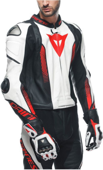 Combinezon Moto Piele Laguna Seca 5 2Pcs Black/White/Lava-Red 23