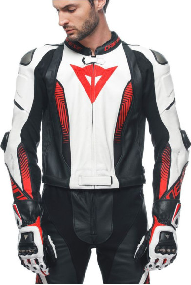 Combinezon Moto Piele Laguna Seca 5 2Pcs Black/White/Lava-Red 23