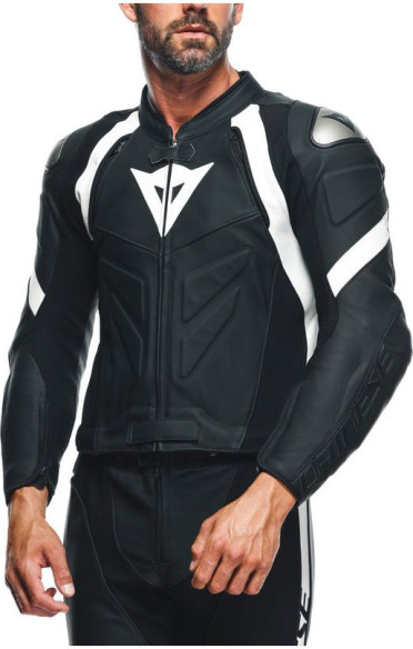 Combinezon Moto Piele Avro 4 2Pcs Black-Matt/Black-Matt/White 23