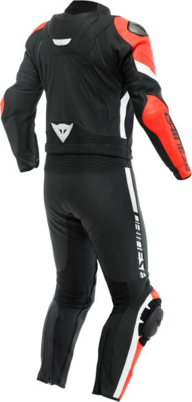 Combinezon Moto Piele Avro 4 2Pcs Black-Matt/Fluo-Red/White 23