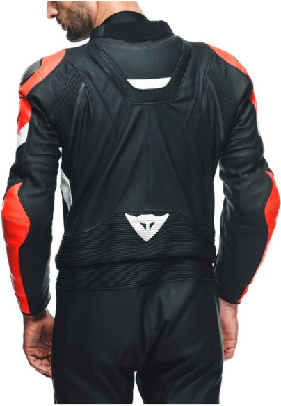 Combinezon Moto Piele Avro 4 2Pcs Black-Matt/Fluo-Red/White 23