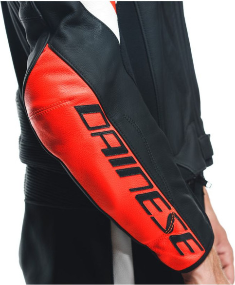 Combinezon Moto Piele Avro 4 2Pcs Black-Matt/Fluo-Red/White 23